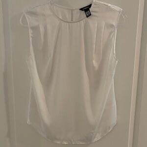 Express Elegant White Sleeveless Blouse